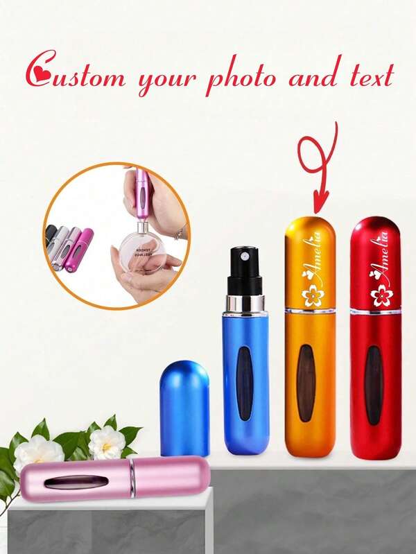 1/3 Stück personalisierte tragbare Parfüm Nachfüllflasche, in verschiedenen Farben gemischte wiederauffüllbare Mini-Zerstäuber, mobiler Parfümhälter für die Handtasche, Flasche mit Duftpumpendose