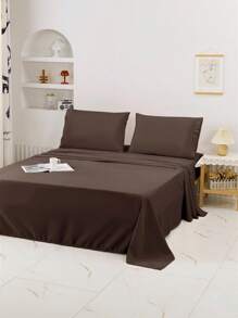 Juego de cama de tres piezas, de varios tamaños (90/105/135/150/180/200) y colores, conjunto de suave y sin estampados, ropa de cama moderna y sencilla, sábanas de un solo color, textil hogareño, color puro que no se descolora ni pierde brillo.
