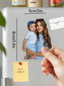 Imán de foto personalizado, imanes de nevera de acrílico con forma irregular - decoraciones cálidas, adorables y especiales para el hogar - imanes de fotos de pareja y nevera, regalo de imán de foto de madre e hija, imán de foto de perro, imán de foto familiar, regalo para amantes, regalo personalizado del Día de la Madre para mamá, imanes de nevera con foto personalizada, imán de nevera con foto de bebé, imán de foto divertida de perro o gato, para mamá - regalo personalizado, regalos de aniversario, regalos especiales, regalos de festivales