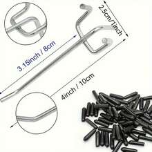 20 件重型钉板挂钩套装 - 不锈钢，非常适合车库整理和工具存储、办公室必需品