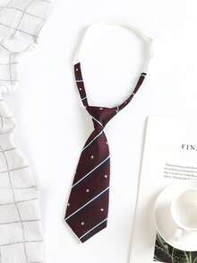 1pc Boys And Girls Short Children's Tie Stripe Kindergarten Elementary School Uniform Performance Accessories - Multicolor - View 9