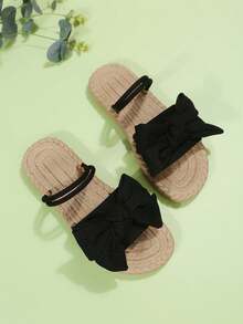 Bowknot Dual Wear Flip Flops For Women, New Thick Sole Versatile Sandals, Fashionable Fairy Style Wear With Dresses, Summer - Black - View 5