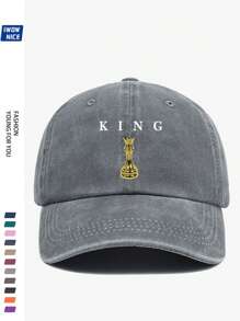 1pc "THE KING Black Chess King Design" Vintage Trucker Cap - Unisex Urban Casual Baseball Hat, Retro Adjustable Breathable Design, Suitable For Men And Women, Comfortable All Seasons, Multiple Colors And Sizes Available (2025 Spring Collection)