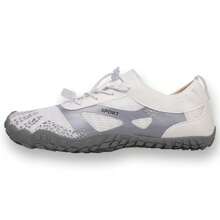 Unisex Barefoot Water Shoes - Non-Slip, Durable, Striped Design, Great For Beach, Sports, Walking, Hiking And Running | Breathable Mesh Upper And Rubber Sole | Lace-Up Closure