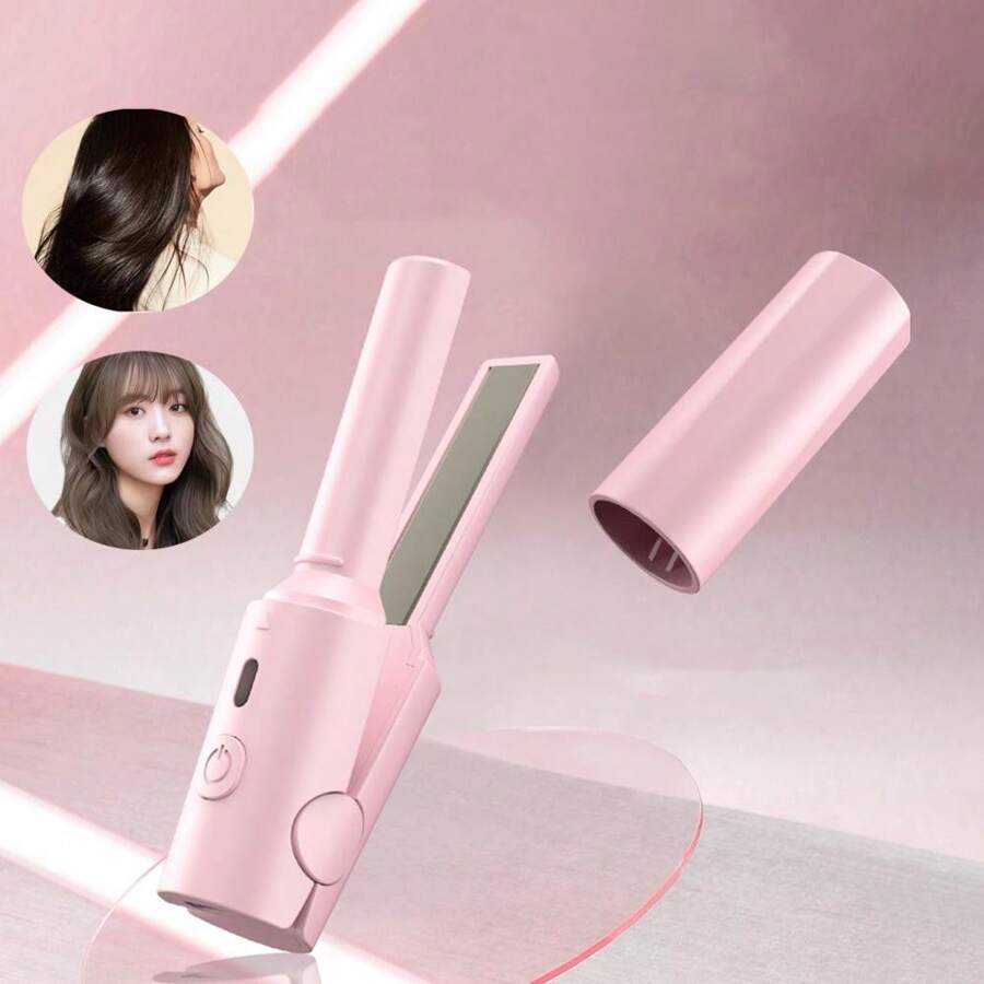 1pc Portable Hair Straightener & Curler, Mini USB-Powered Curler, Multi-Function Straightener With Curling Iron, Straight & Curly Hair Styling, Home/Outdoor/Travel (Requires Power Source), Includes USB Cable