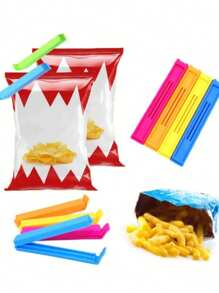 10 Stücke Beutelklammern, tragbare Lebensmittel-Snack-Beutel-Versiegelungsklammern zum Frischhalten von Lebensmitteln, Organizer-Versiegelungsklammern, Küchen-Aufbewahrungsutensilien, Lebensmittel-Versiegelungsklammern