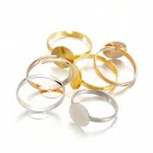10/20 piezas de base de anillo ajustable de acero inoxidable apta para cabujones de cristal de 10/12/14/16/18/20/25 mm para hacer manualidades y joyería DIY