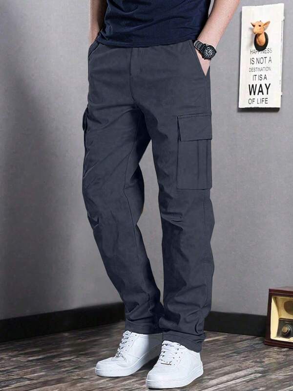 1 Stück Cargo Hose für Teenager Jungen, lässiger Loose Fit mit Taschen, gerade Beine, für Outdoor-Sport im Frühling und Herbst