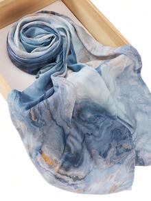 1pc Women's Soft Asymmetrical Digital Printed Pattern Modal Hijab Scarf For Dress - Multicolor - View 3