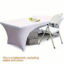 BRISCOES HOMEWARE 1 件长方形全弹力桌布，涤纶抗皱贴合桌布，弹性好，平滑贴合，可水洗，适用于婚礼、新娘送礼会、生日、节日、新年装饰、厨房、餐厅、户外派对、露台聚会、办公桌、会议桌