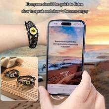 1pc Retro Leather Cross Bracelet For Men, NFC Faith Rope Daily Bible Website Access - Multicolor - View 7