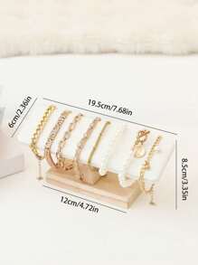 Elegant Wooden Jewelry Display Rack, Single-Layer Bracelet Stand, Watch And Necklace Organizer, Stylish Home Decor Storage Box