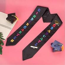 1 pieza Correa para el hombro de graduación, diseño de letras y gorro de colores con cinturón de cintura de poliéster para ceremonia de graduación, lavable a máquina, decoración de graduación, regalo de graduación