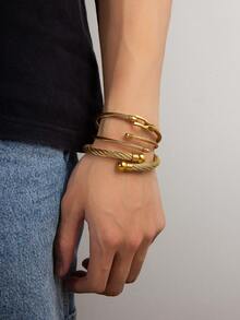 3pcs Stainless Steel Twisted Braid Minimalist Bracelet For Men - 3-piece Bracelet Set - View 1