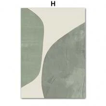 1 Stück Geschenk moderne Pflanzenblatt Regenbogen Geometrie abstrakte Boho Wandkunst Leinwandmalerei Nordische Poster Drucke Wandbilder für Wohnzimmer Dekoration, Rahmen optional - Verschiedenfarbig - Übersicht 62