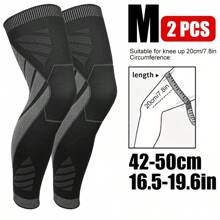 1 Pair- Long Knitted Compression Knee Sleeves, Full Leg Compression Sleeves, Long Knee Braces Support, Knee Braces For Men& Women, Apply Full Leg Pressure During Exercise, Suitable For Daily Life, Work, Fitness Running, Basketball, Volleyball! Gym Accessories Knee Support Sports Knee Pads Gym Knee Pads