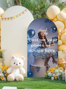 Personalisierte Spannbogen-Abdeckung - Benutzerdefinierte Bogen-Hintergrundabdeckung passt für runden Oberteil Hintergrund Rahmen, Bogen-Hintergrundabdeckung für Geburtstag, Themenfest, Hochzeit, mehrere Größenoptionen, atmungsaktiv, leicht, waschbar, witzig, niedlich, Liebe, elegant, einfach, personalisiert, einzigartig, ideale Geschenke für ihn, ideale Geschenke für sie, ihn, sie, Freund, Freundin, Vater, Mutter, Familie, Freunde, für Jahrestage, für Muttertag, für Geburtstage, für Valentinstag, für Abschluss, für Vatertag, für Einweihung, Sofa, Bett, Auto, Teeraum, Schlafzimmer, Badezimmer, Wohnzimmer, Esszimmer