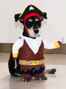 1 Pieza Disfraz de Pirata para Mascota, Atuendo de Transformación Gracioso para Halloween