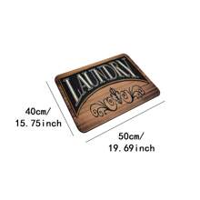 1pc, Washing Machine Cover Pad, Laundry Room Text Printed, Absorbent Top Protective Pad, Quick Dry Refrigerator Dust Cover Pad, Modern Laundry And Kitchen Appliance Washing Machine And Dryer Dust Cover