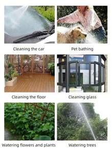 1/5 piezas Pistola de agua para lavado de autos, chorro de agua de alta presión multifunción, adaptador de conector rápido para grifo, manguera dedicada de 5-10m, ajuste de pulverización variable, múltiples combinaciones de accesorios disponibles, experiencia de compra conveniente en un solo lugar