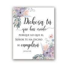 1pc Spanish Bible Verse Quotes Print God Christian Wall Art Decor , Spain Wall Picture Floral Poster Home Decor Optional Frame