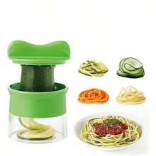 1PC Multi Functional Spiral Vegetable Slicer - Handheld Fruit And Vegetable Slicer, Suitable For Carrot, Cucumber, Zucchini Noodle Making Machine, Kitchen Salad Tool, Quick Production Of Water Vegetable Noodles, A Small Kitchen Tool Used - Multicolor - View 8