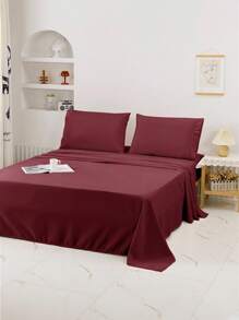 Juego de cama de tres piezas, de varios tamaños (90/105/135/150/180/200) y colores, conjunto de suave y sin estampados, ropa de cama moderna y sencilla, sábanas de un solo color, textil hogareño, color puro que no se descolora ni pierde brillo.