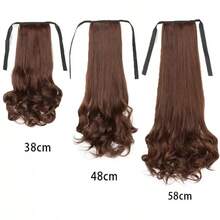 大波浪长卷发蝴蝶结梨花马尾假发，适合晚宴、节日发夹、发爪、发卡、发饰 - 彩色 - 查看 9