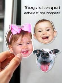 Imán de foto personalizado, imanes de nevera de acrílico con forma irregular - decoraciones cálidas, adorables y especiales para el hogar - imanes de fotos de pareja y nevera, regalo de imán de foto de madre e hija, imán de foto de perro, imán de foto familiar, regalo para amantes, regalo personalizado del Día de la Madre para mamá, imanes de nevera con foto personalizada, imán de nevera con foto de bebé, imán de foto divertida de perro o gato, para mamá - regalo personalizado, regalos de aniversario, regalos especiales, regalos de festivales