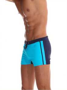Men's Fashionable Lace-Up Swim Trunks - Sky Blue - View 3