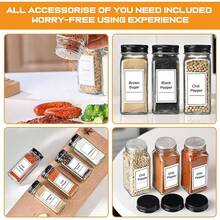 24-Piece Spice Jars With Lids And Labels- 120 ML Glass Spice Containers With Sealed Lids, Dual Filters Seasoning Jars Organizers For Kitchen Storage, Gift Sets - Clear - View 7