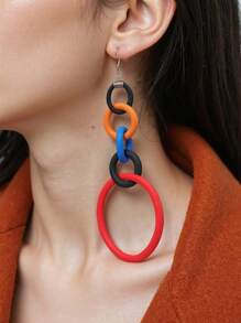 MARLIWOO 1 Pair Exaggerated Gothic Style Hollow Long Earrings, Unique Hiphop Fashion Jewelry For Women