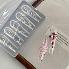 1个蛇形新年玫瑰蛇3D亚克力模具美甲装饰DIY硅胶美甲模板美甲模具，美甲用品，美甲工具，美甲艺术工具，返校季，美甲，美甲工具，适用于按压式美甲 - 無色 - 查看 16