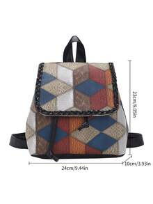 Fashionable Retro Casual Large Capacity Backpack - Black - View 10