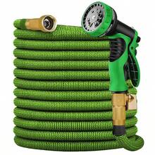 1 件 3x 可扩展水管，带多功能喷嘴（喷嘴颜色随机），配有挂钩和储物袋，高压喷雾器，用于花园浇水、洗车、清洁、家庭使用