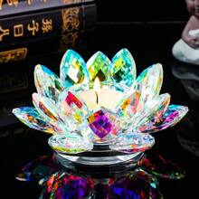 1 pieza Elegante soporte para vela de cristal de vidrio de color degradado de alta calidad, regalo personalizado, adecuado para festivales, fiestas, cumpleaños, bodas, celebraciones, decoraciones de fiesta