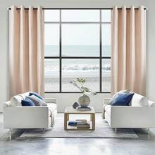 Beige And Black% Blackout Geometric Pattern Curtains, 52 Inch Wide 96 Inches Long 2 Panels, Thermal Insulated Noise Reducing Anti-Rust Grommet Drapes Bedroom Living Room,, Modern Style, Energy-Efficient - 沙與銀 - 查看 2