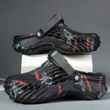 Men'S And Women'S Casual EVA Sandals With "Dad" Graphic - Comfortable, Slip-On, Non-Slip, Lightweight Beach And Garden Shoes, All-Season Use, Round Toe Design, Garden Footwear | Graphic Sandals | EVA Upper, Beach Shoes - Black - View 3