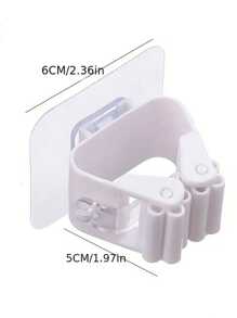 2pcs/4pcs Mop Storage Rack, Seamless Wall Mount Mop Clip, No Drilling Required, Strong Adhesive Bathroom Storage Hook