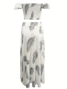 Prenda de una sola pieza Falda midi francesa vintage, silueta ajustada, estampado boho, de la colección Primavera/Verano, mezcla de poliéster y elastano, lavable a máquina. - Negro - Ver 6