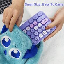 MOFII Ensemble clavier et souris sans fil mini MOFII de 68 touches à touches rondes, avec combiné clavier et souris sans fil portable de couleurs mélangées pour PC/ordinateur portable/bureau