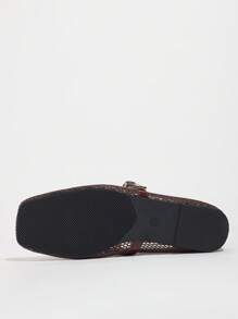 New Hollow-Out Mesh Ballet Brown Square-Toe Summer Breathable Soft Casual Flat Sandals, Ladies Plain Color Comfy Leisure Flat Shoes