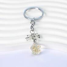 1 件可爱玻璃干花樱花植物标本钥匙扣，清新优雅，四季汽车配件哥特 Y2K - 彩色 - 查看 6