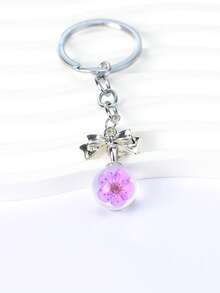 1 件可爱玻璃干花樱花植物标本钥匙扣，清新优雅，四季汽车配件哥特 Y2K - 彩色 - 查看 25