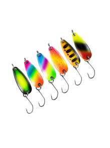 6pcs 3g/2.8cm Colorful Metallic Sequin Single Hook Fishing Lures