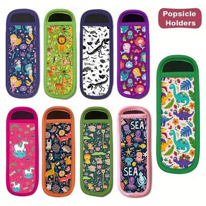 2/9个装冰棒套，适用于酸奶管、冰棍氯丁橡胶保温套、防冻套、冰盒冰棍托、冰棒托，可重复使用和清洗的冰棒套