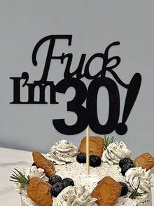 Decoraciones creativas para tarta de cumpleaños 30, suministros de decoración para el lugar de la fiesta para crear un ambiente festivo - Negro - Ver 5