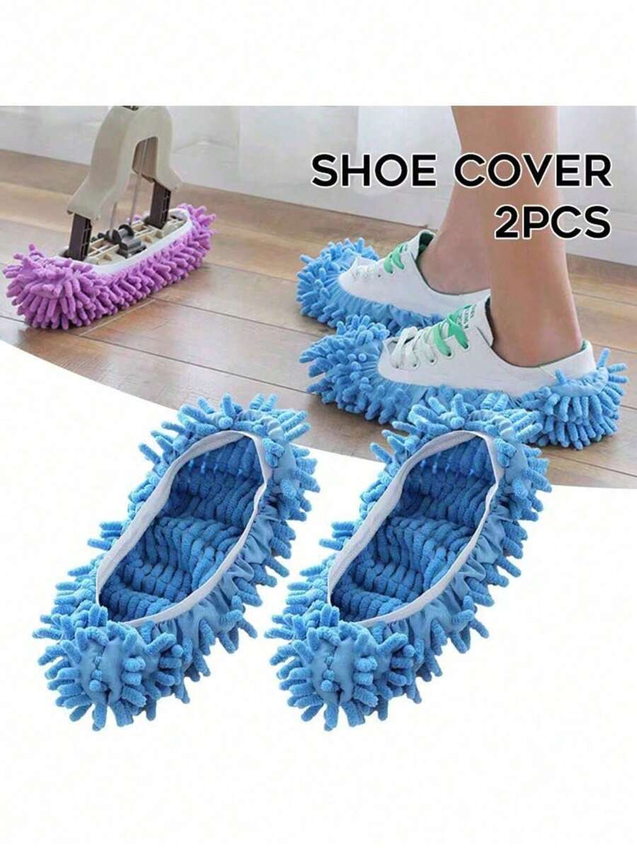 2 piezas de cubiertas de zapatos reutilizables y removibles para limpieza de pisos, pantuflas de limpieza de pisos lavables, pantuflas de baño para volver a la escuela
