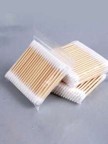 1500/1000/500pcs High Quality Double-Headed Cleaning Swabs, Beauty Salon Buds, Cosmetic Wooden Cleaning Swabs, Beauty And Personal Care Tips, Round Disposable Ear Cleaning Swabs For Home Use, Suitable For Ear And Nose Cle