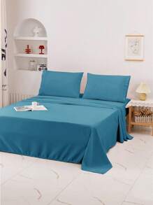 Juego de cama de tres piezas, de varios tamaños (90/105/135/150/180/200) y colores, conjunto de suave y sin estampados, ropa de cama moderna y sencilla, sábanas de un solo color, textil hogareño, color puro que no se descolora ni pierde brillo.